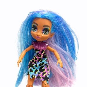 Cave Club Doll with Long Blue Hair – Mattel – Colorful Dress